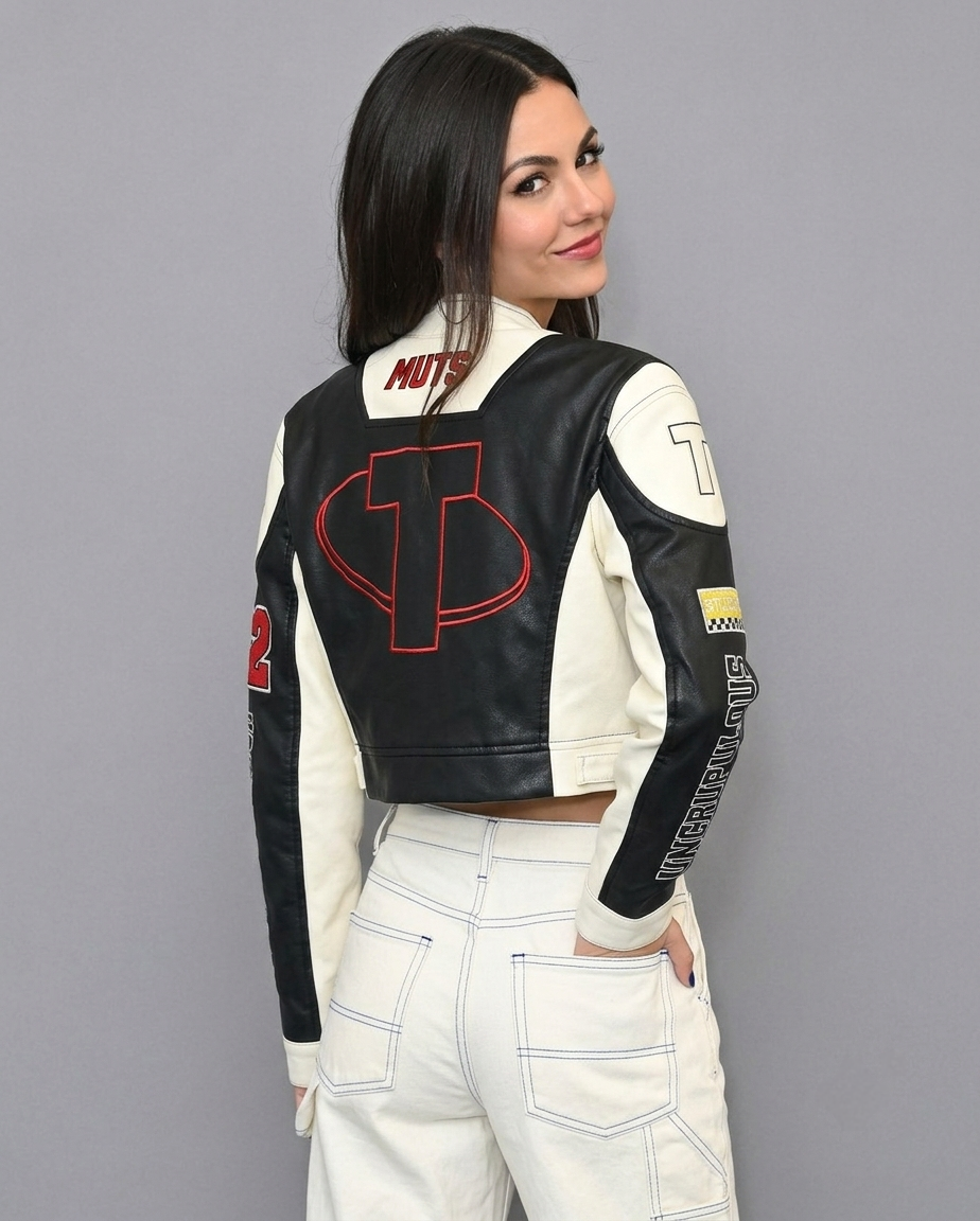 CASACA MUJER CROP 321 RACING NEGRO