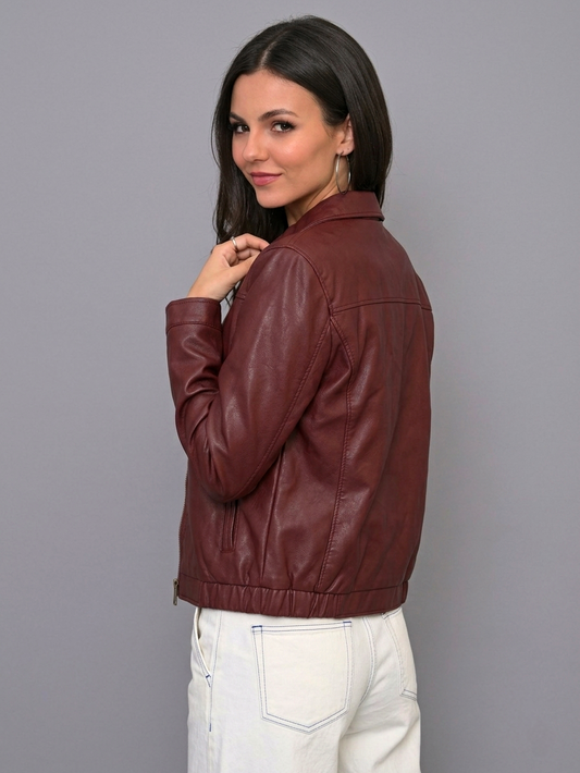 CASACA CAMISERO BASICA MUJER OVERSIZE BORGOÑA