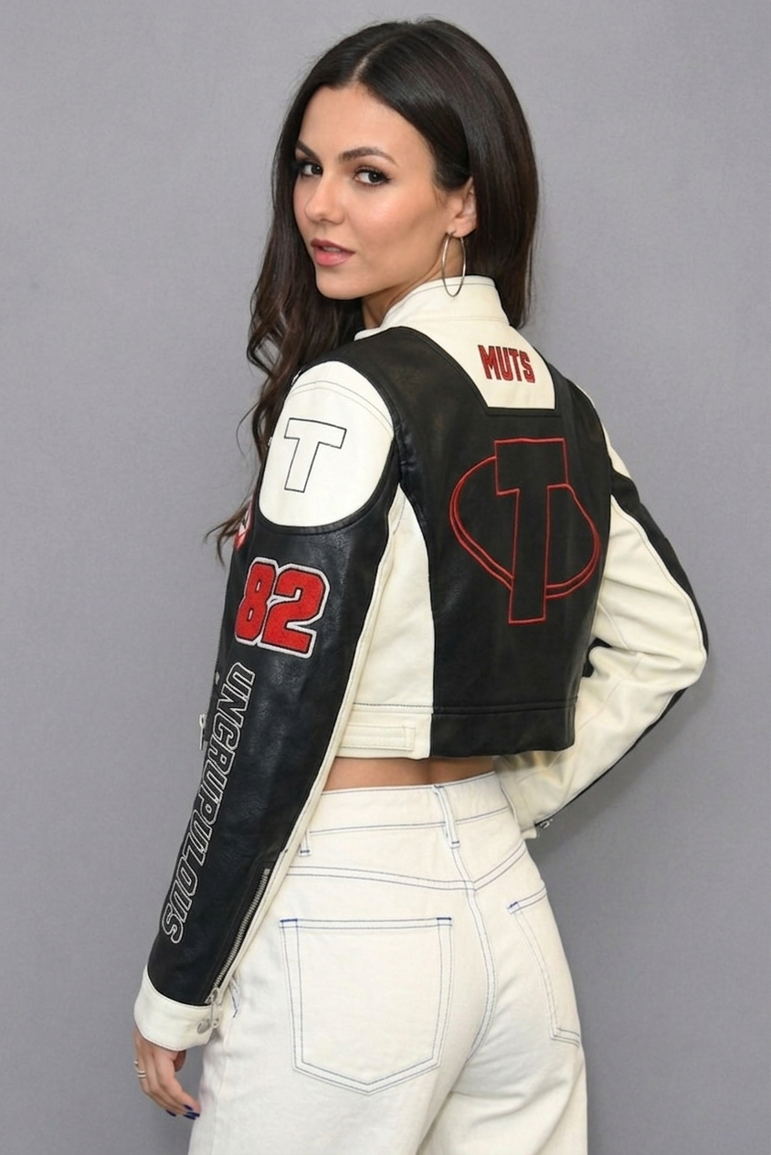 CASACA MUJER CROP 321 RACING NEGRO
