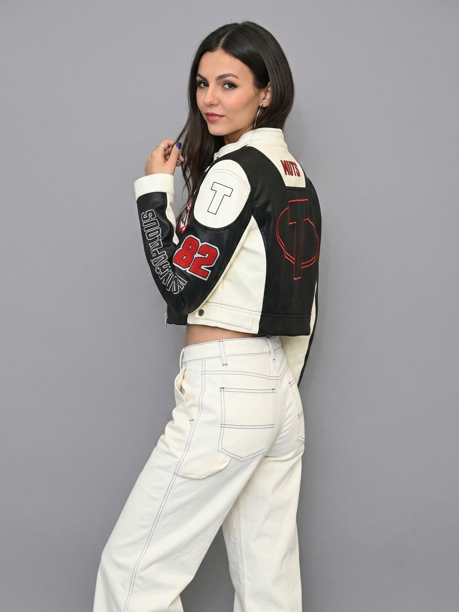 CASACA MUJER CROP 321 RACING NEGRO