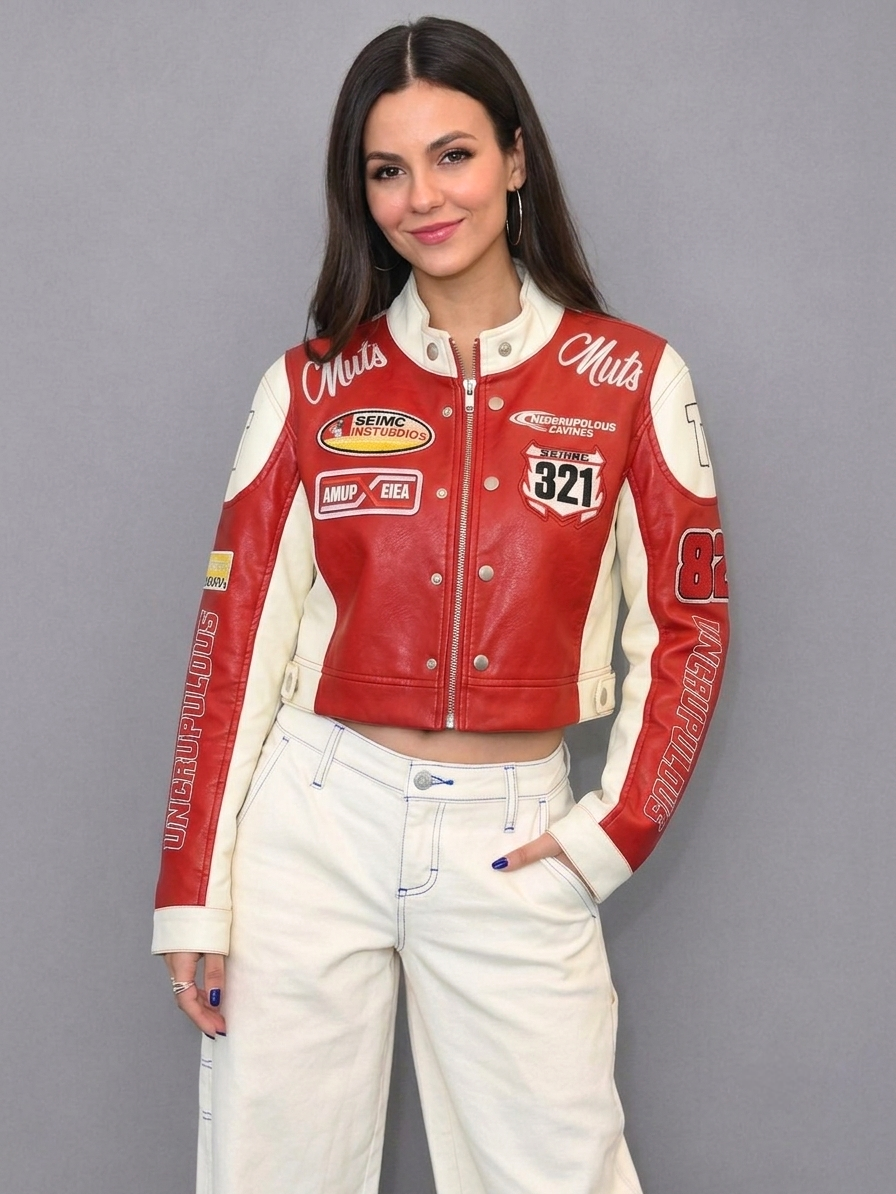 CASACA MUJER CROP 321 RACING ROJO