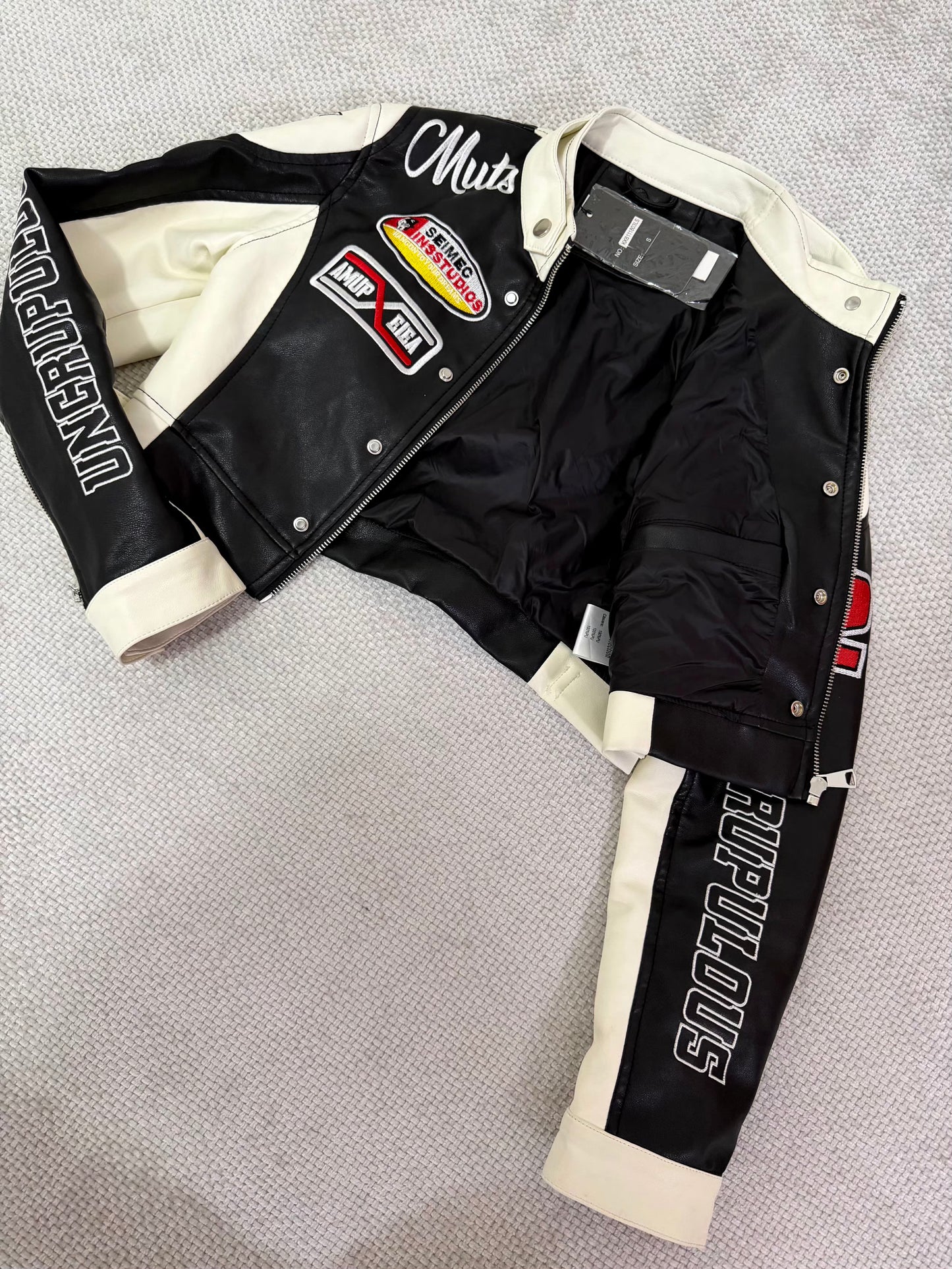 CASACA MUJER CROP 321 RACING NEGRO