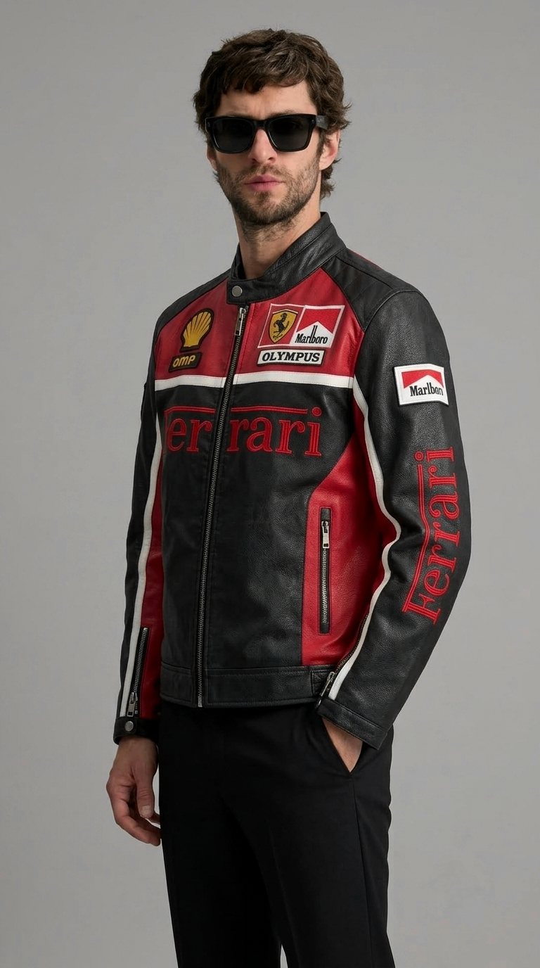 CASACA HOMBRE FERRARI MARLBORO OLYMPUS NEGRO PREMIUM
