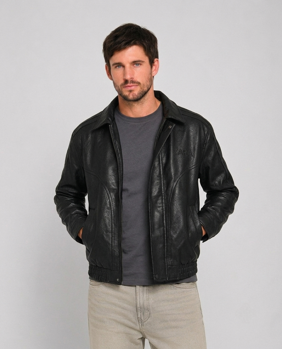 CHAQUETA ZARA HOMBRE STARBOY NEGRO