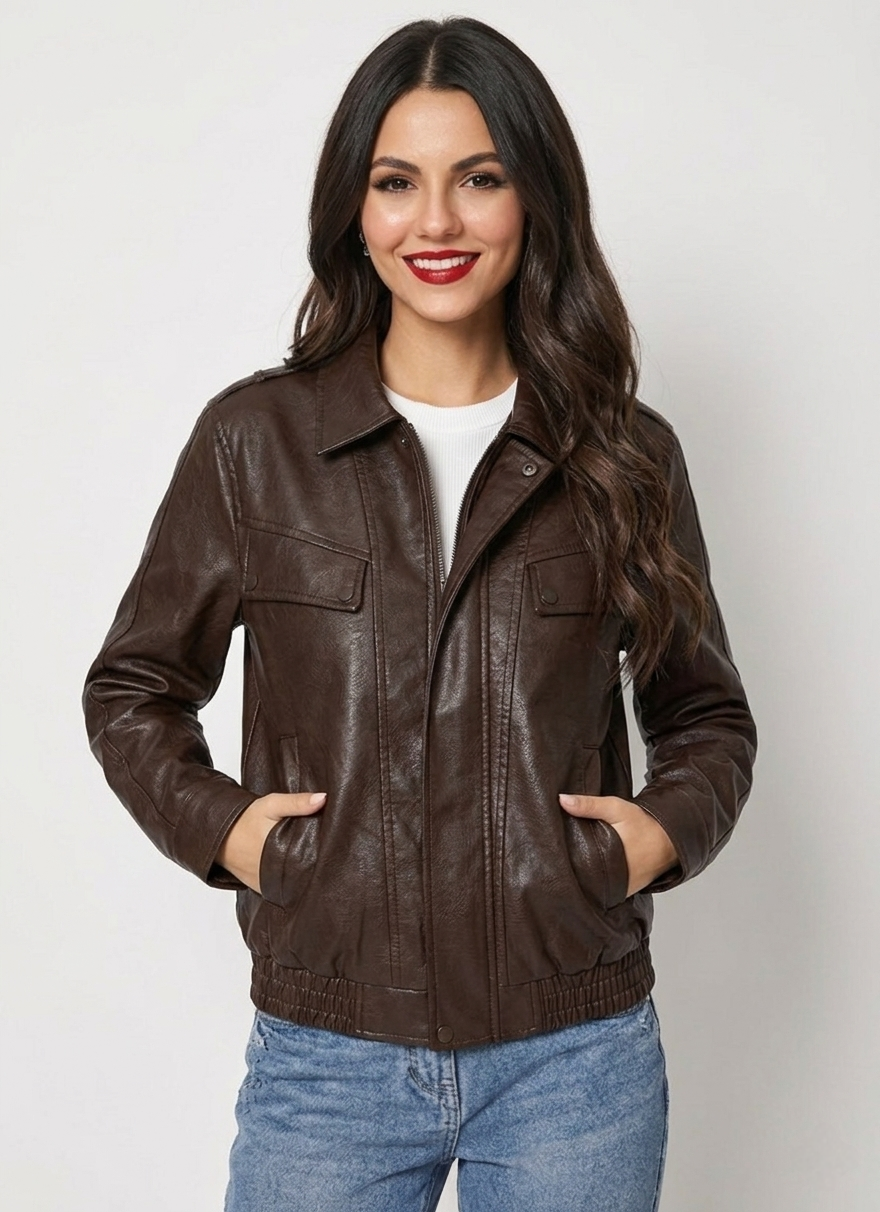 CHAQUETA MUJER ESTILO STARBOY UNISEX MARRON