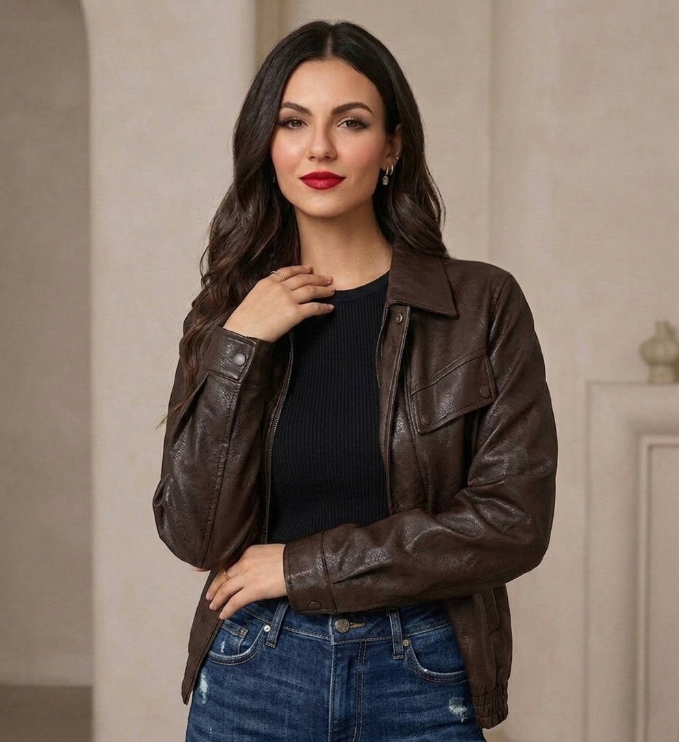 CHAQUETA MUJER ESTILO STARBOY UNISEX MARRON