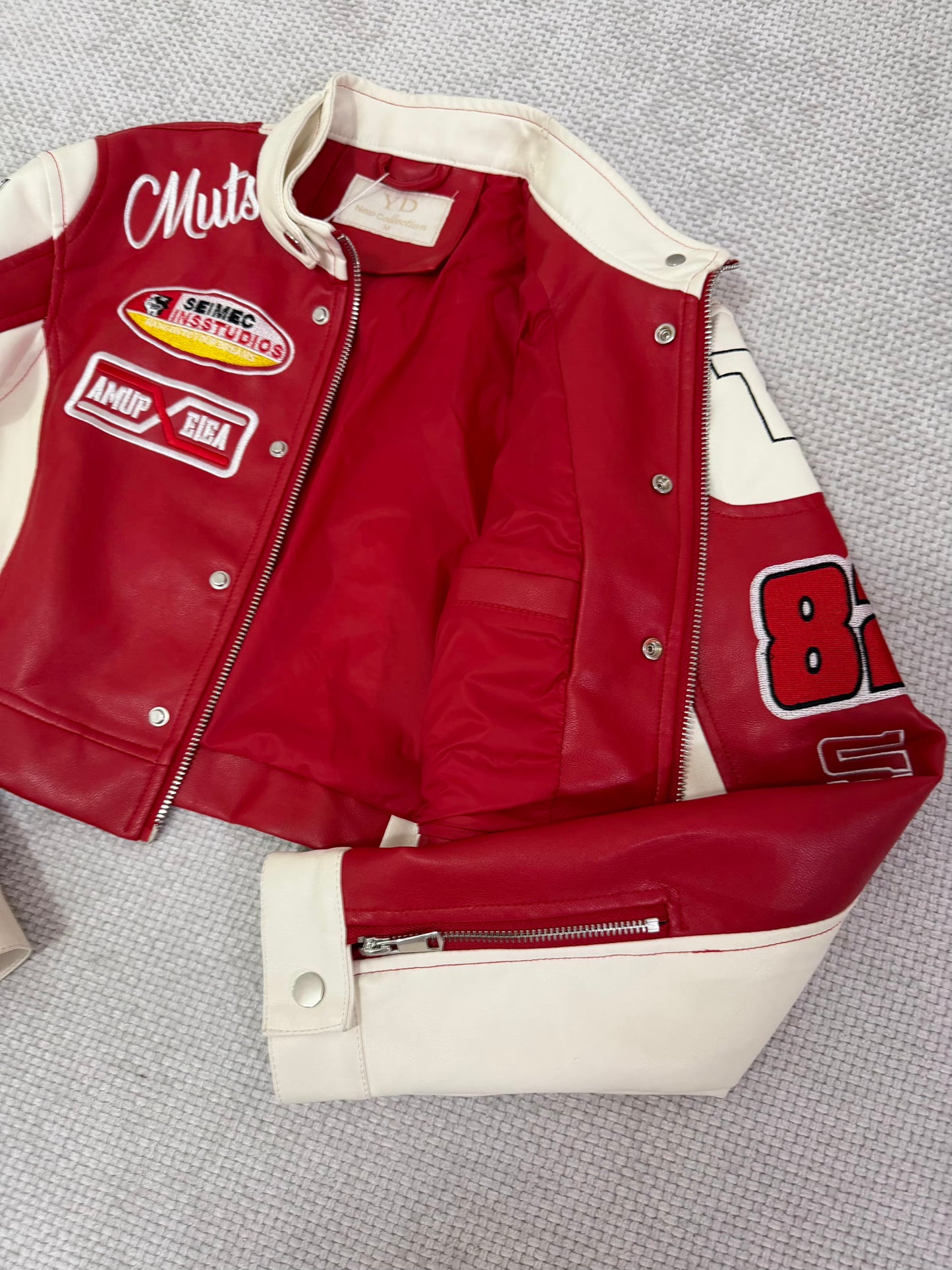 CASACA MUJER CROP 321 RACING ROJO