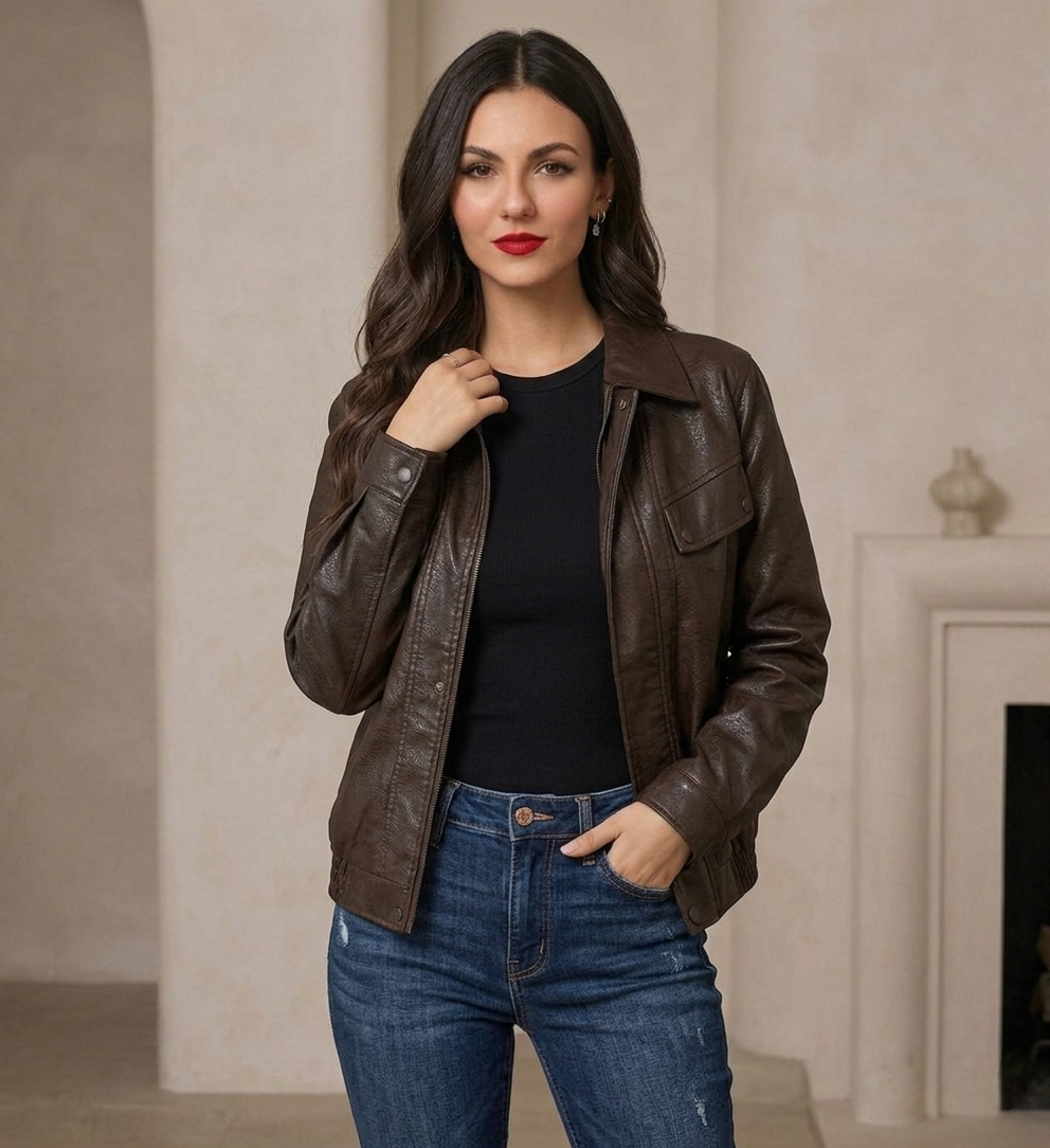 CHAQUETA MUJER ESTILO STARBOY UNISEX MARRON