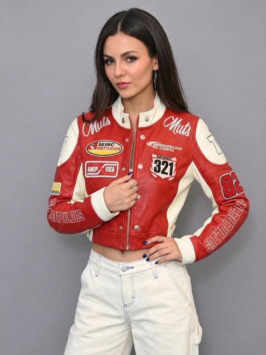 CASACA MUJER CROP 321 RACING ROJO
