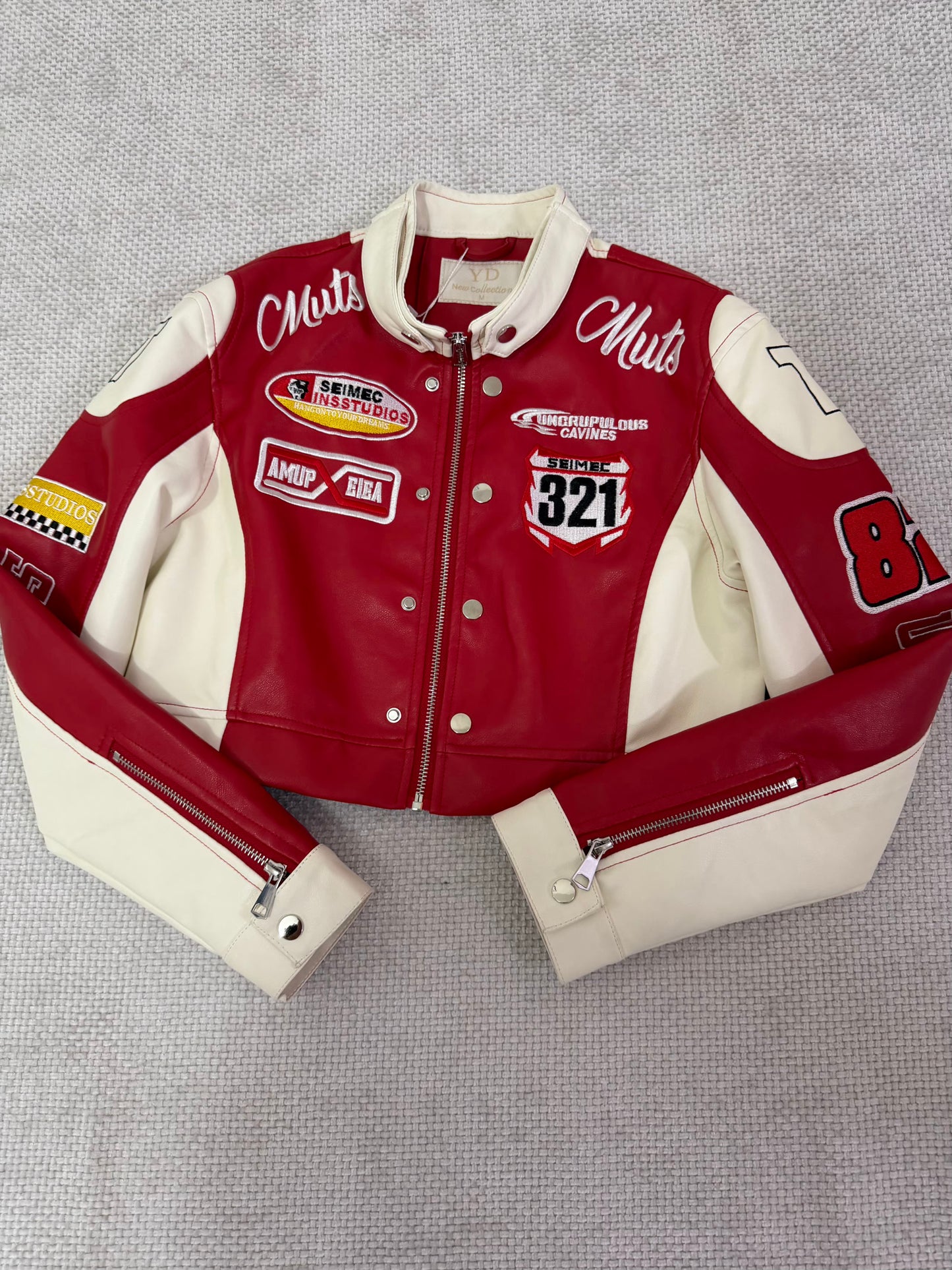 CASACA MUJER CROP 321 RACING ROJO