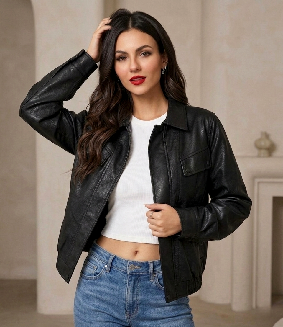 CHAQUETA MUJER ESTILO STARBOY UNISEX NEGRO