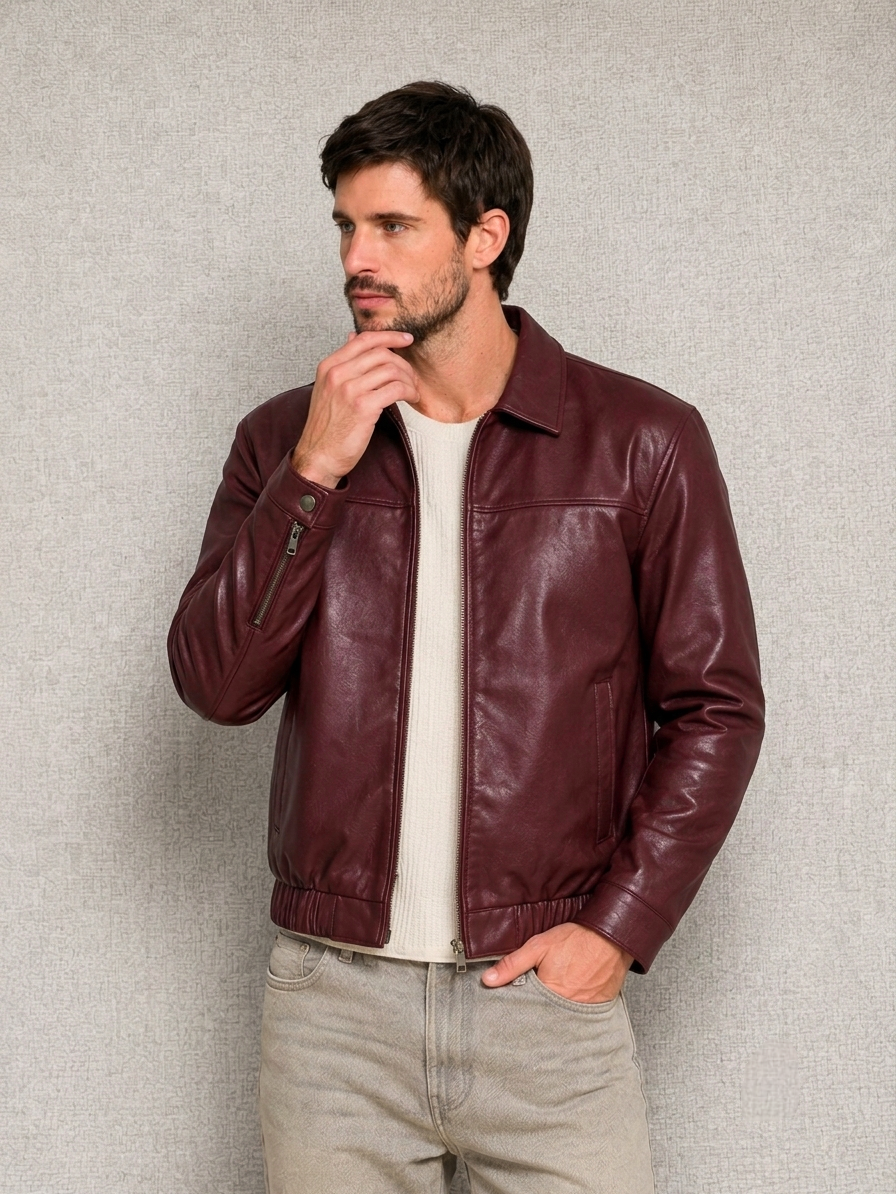 CASACA BASICO HOMBRE CAMISERO BORGOÑA