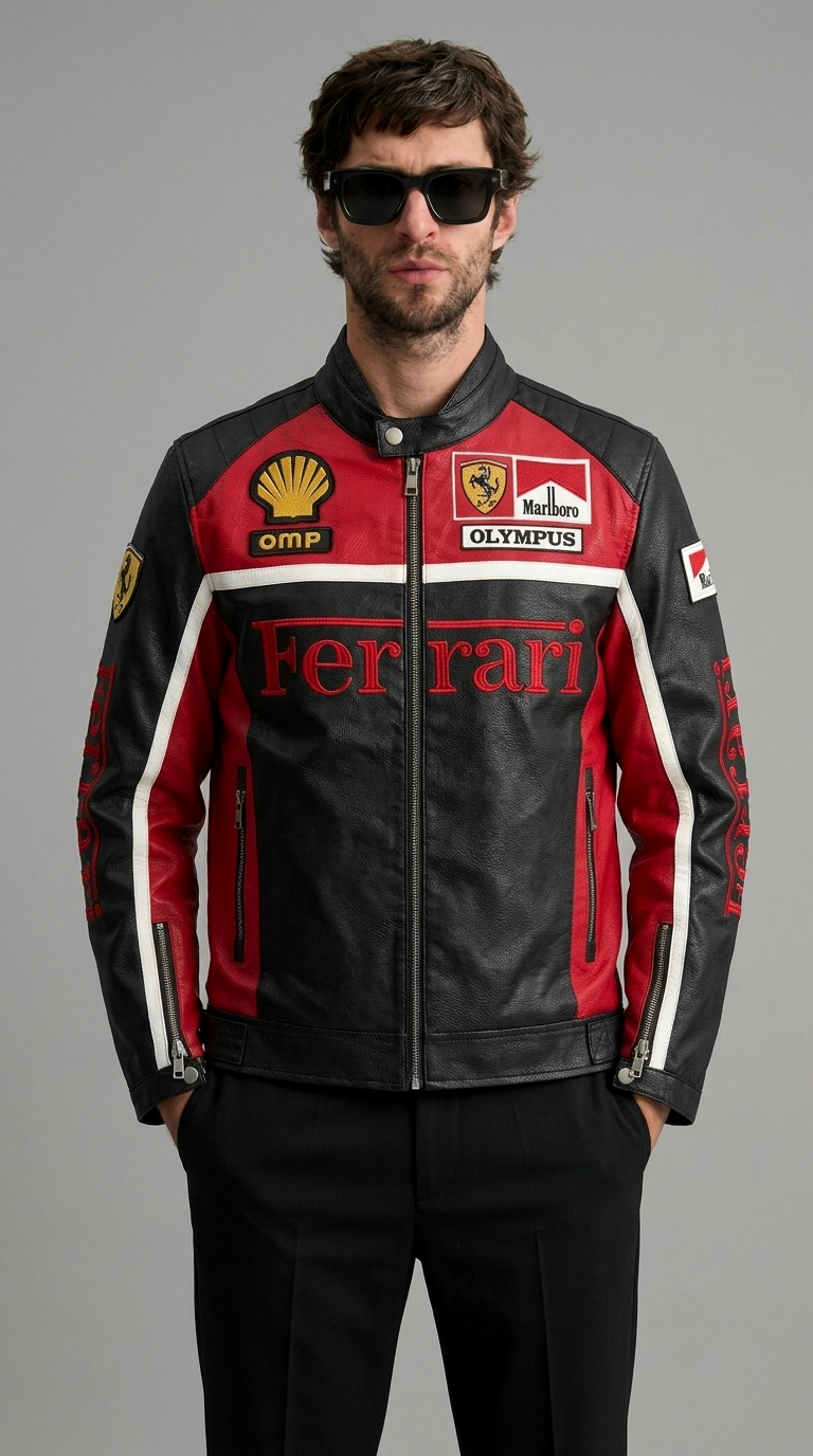 CASACA HOMBRE FERRARI MARLBORO OLYMPUS NEGRO PREMIUM