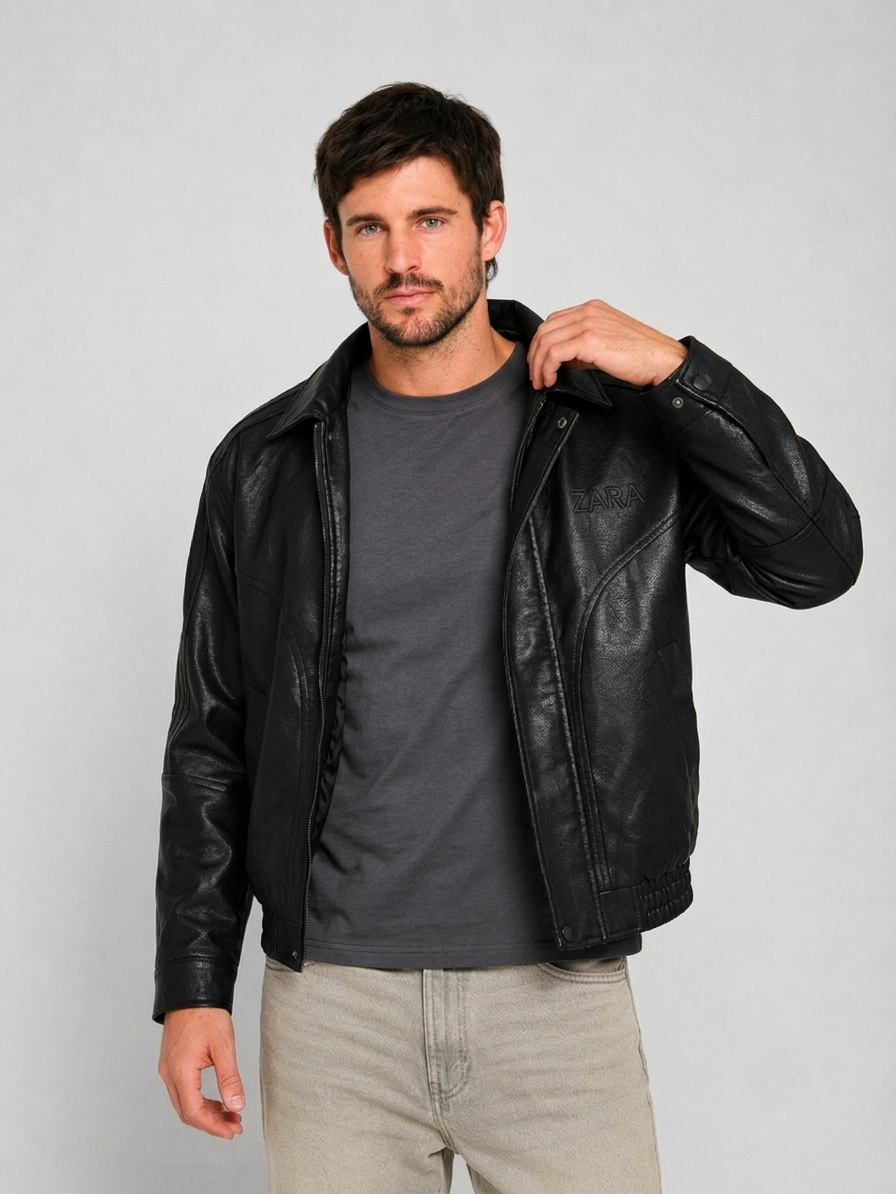 CHAQUETA ZARA HOMBRE STARBOY NEGRO