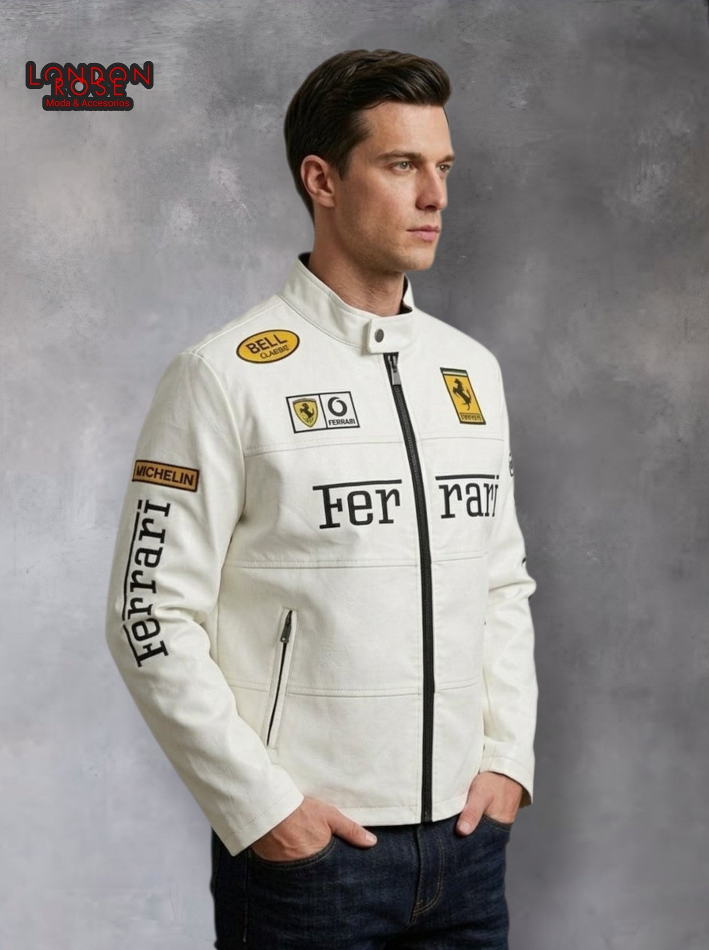 CASACA HOMBRE FERRARI HUESO