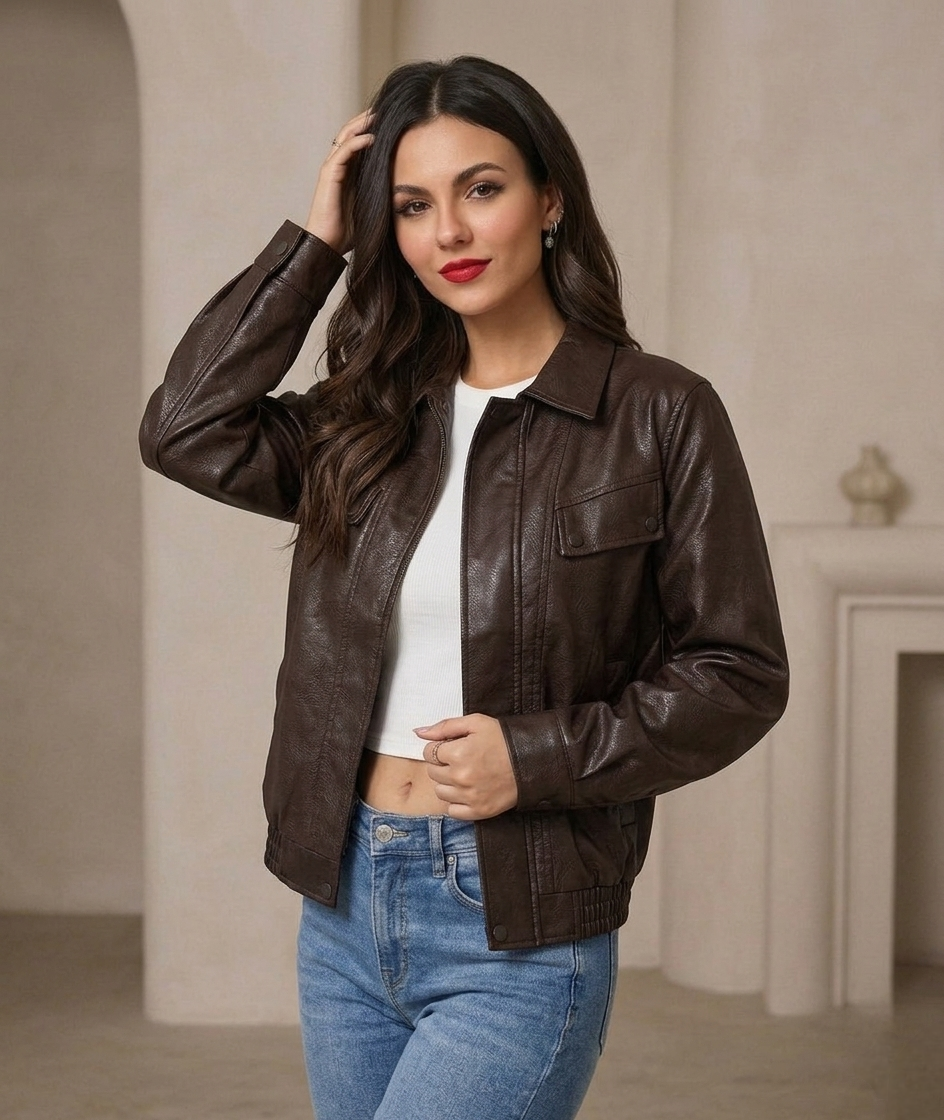 CHAQUETA MUJER ESTILO STARBOY UNISEX MARRON