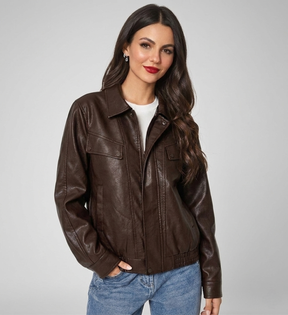 CHAQUETA MUJER ESTILO STARBOY UNISEX MARRON