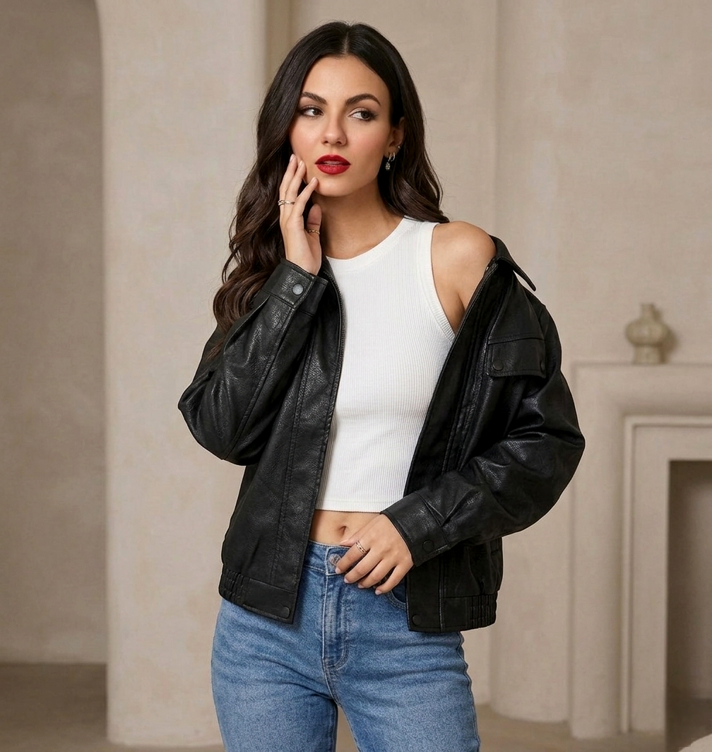 CHAQUETA MUJER ESTILO STARBOY UNISEX NEGRO