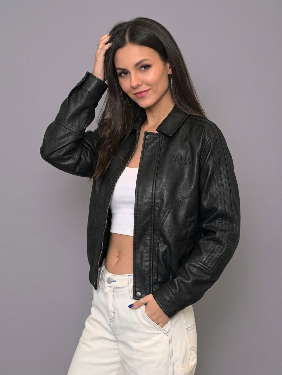 CHAQUETA ZARA MUJER STARBOY OVERSIZE NEGRO