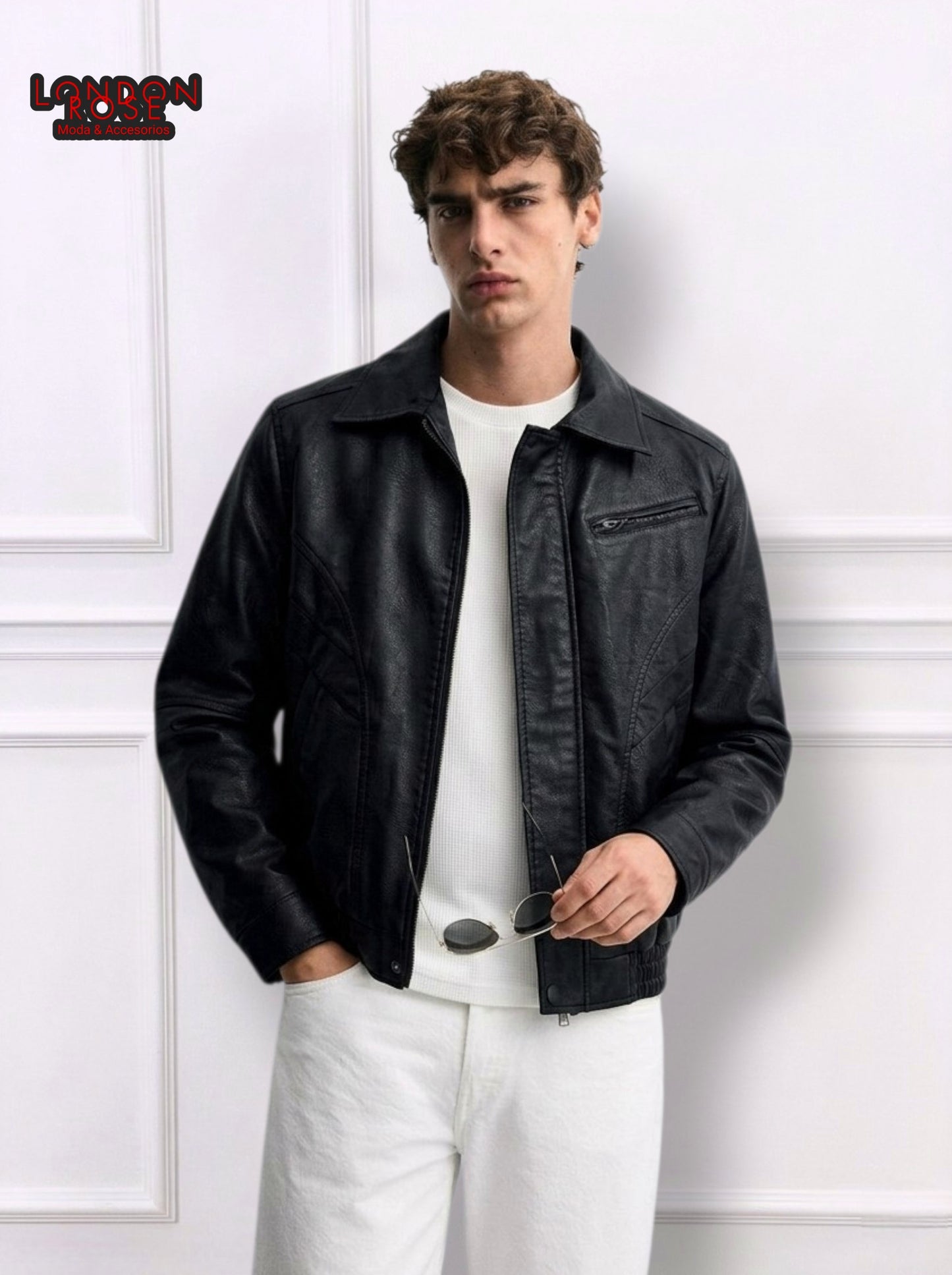Men Starboy Leather Jacket Black