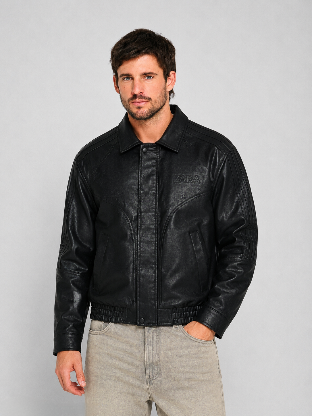 CHAQUETA ZARA HOMBRE STARBOY NEGRO