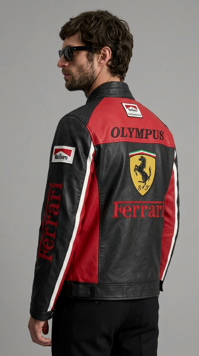 CASACA HOMBRE FERRARI MARLBORO OLYMPUS NEGRO PREMIUM