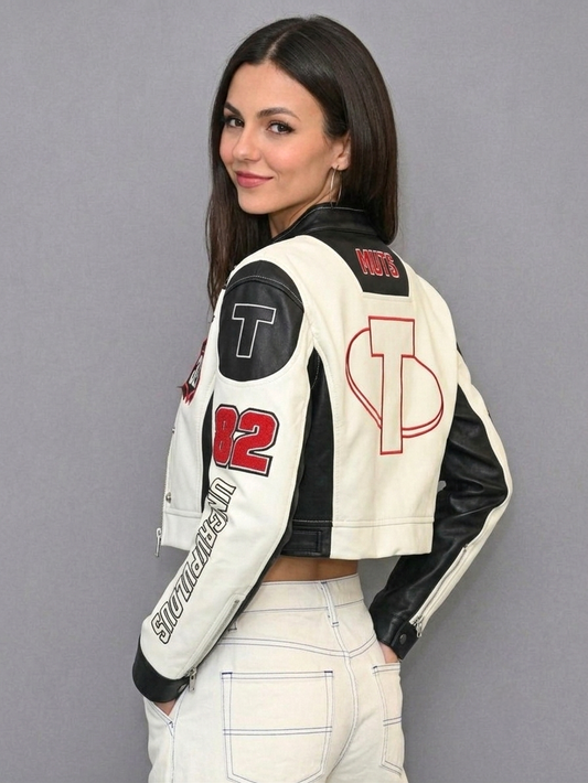 CASACA MUJER CROP 321 RACING BLANCO