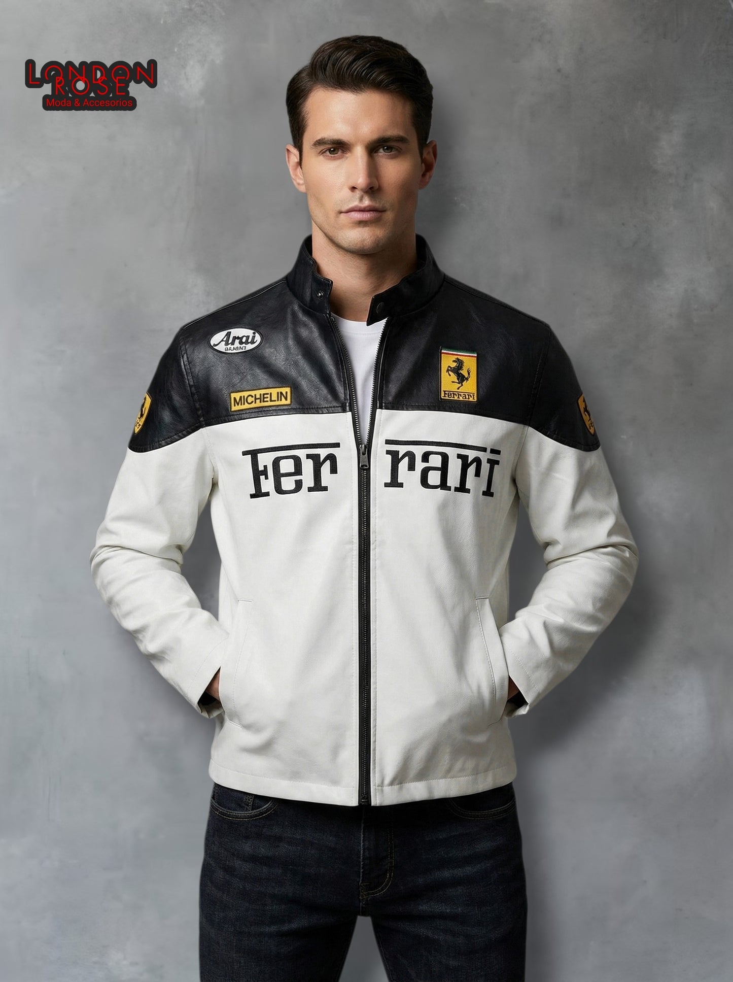 CASACA HOMBRE FERRARI MICHELIN N/B