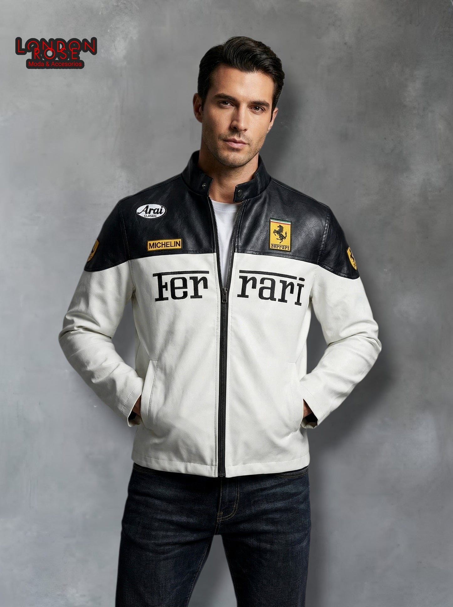 CASACA HOMBRE FERRARI MICHELIN N/B