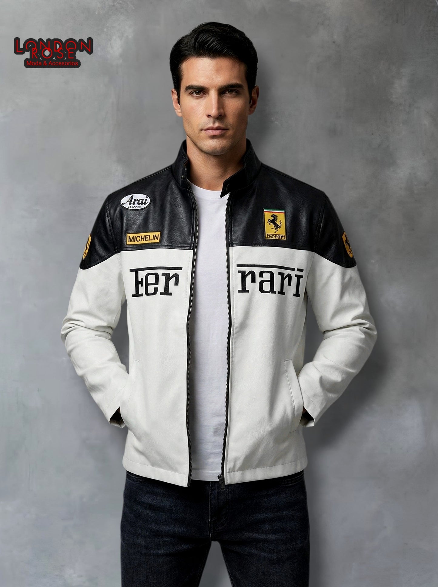 CASACA HOMBRE FERRARI MICHELIN N/B