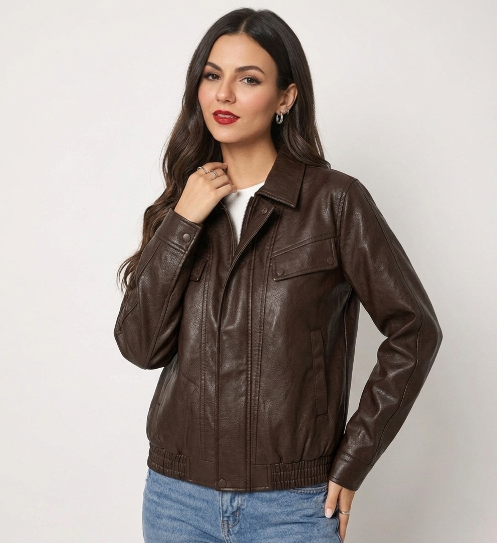 CHAQUETA MUJER ESTILO STARBOY UNISEX MARRON
