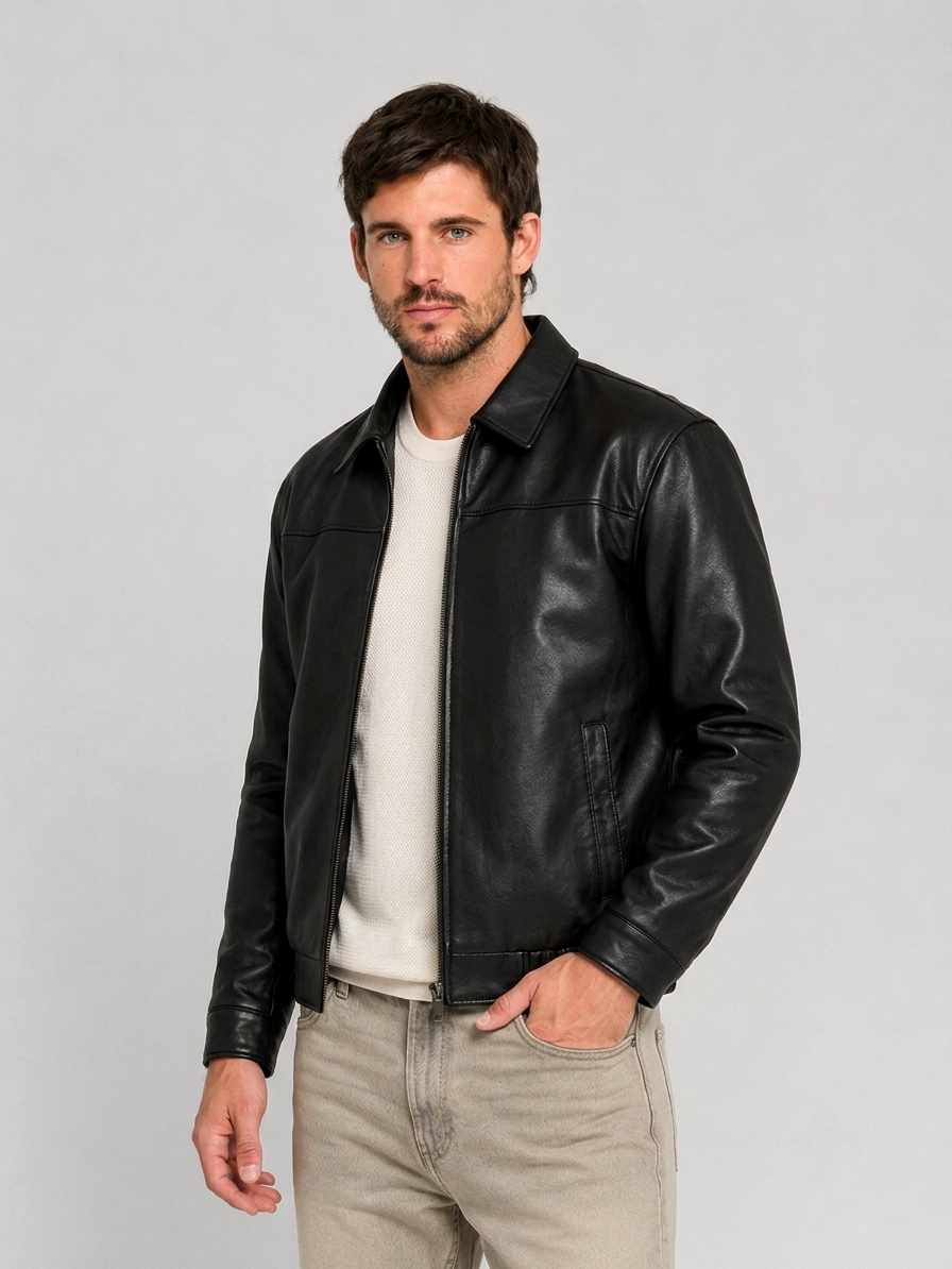 CASACA BASICO HOMBRE CAMISERO NEGRO
