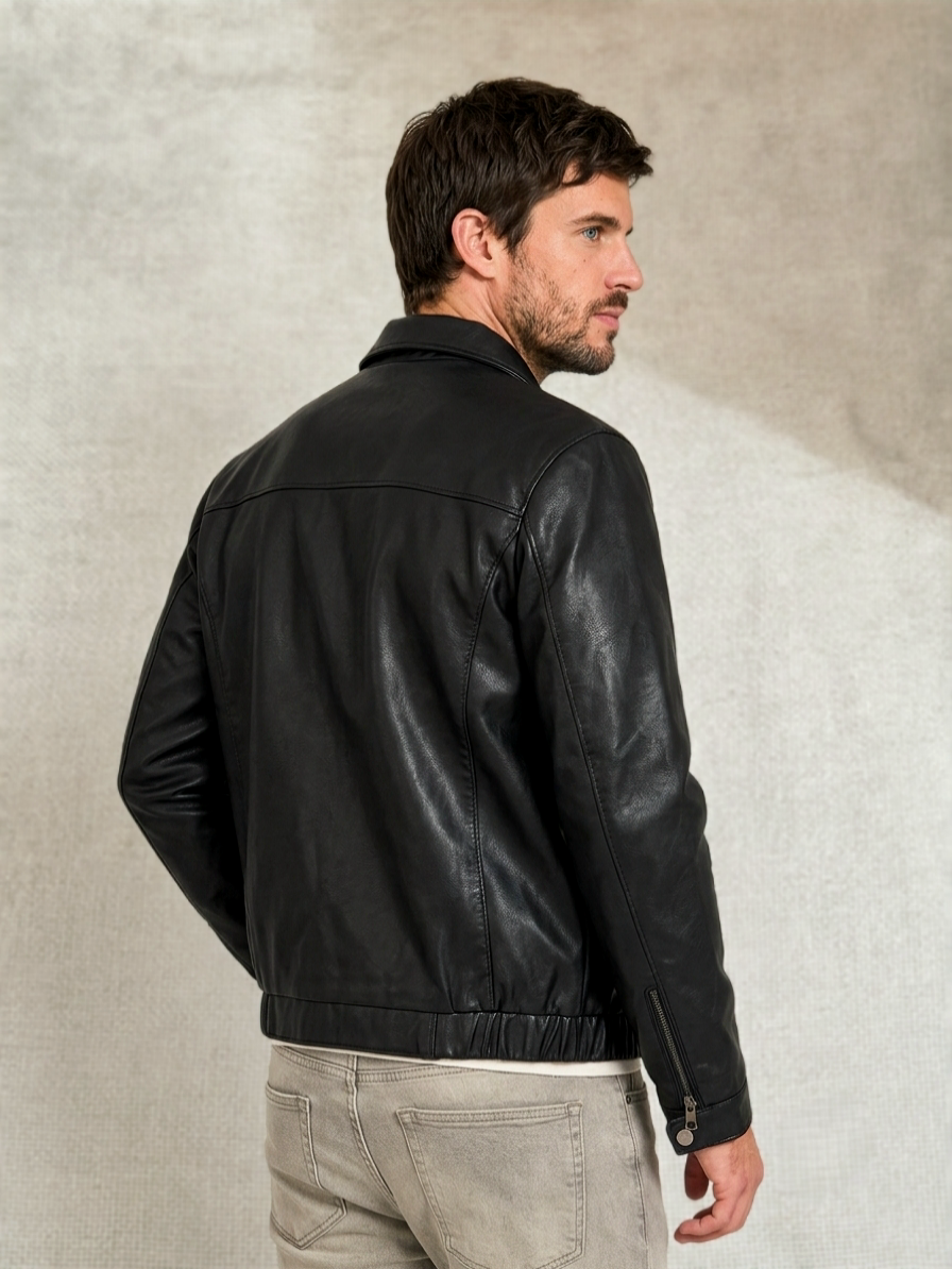 CASACA BASICO HOMBRE CAMISERO NEGRO