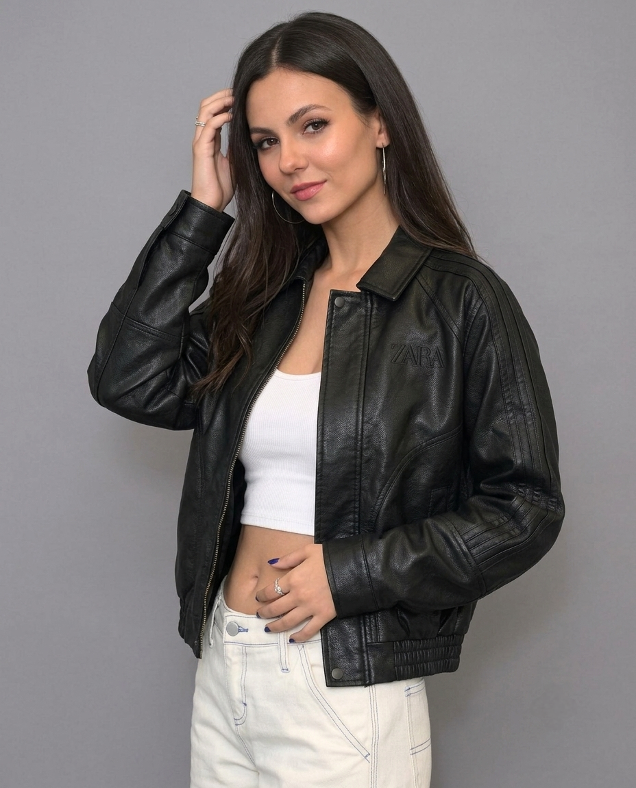 CHAQUETA ZARA MUJER STARBOY OVERSIZE NEGRO